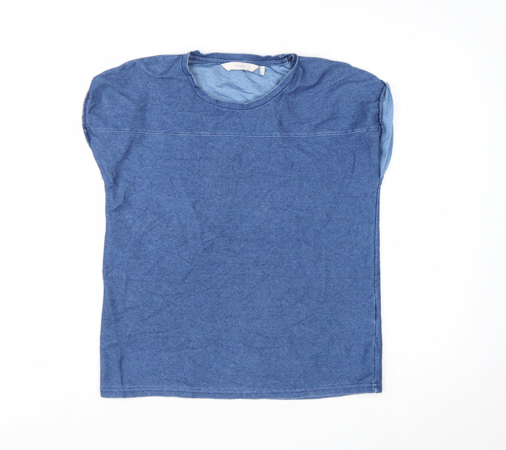 Nümph Women's Blue Basic Sleeveless Jersey T-Shirt Size M