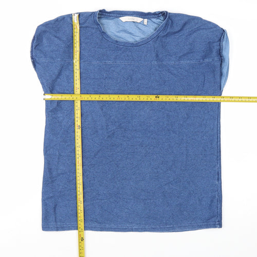 Nümph Women's Blue Basic Sleeveless Jersey T-Shirt Size M
