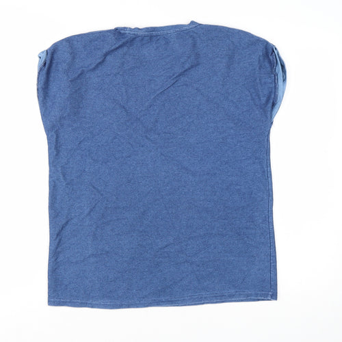 Nümph Women's Blue Basic Sleeveless Jersey T-Shirt Size M