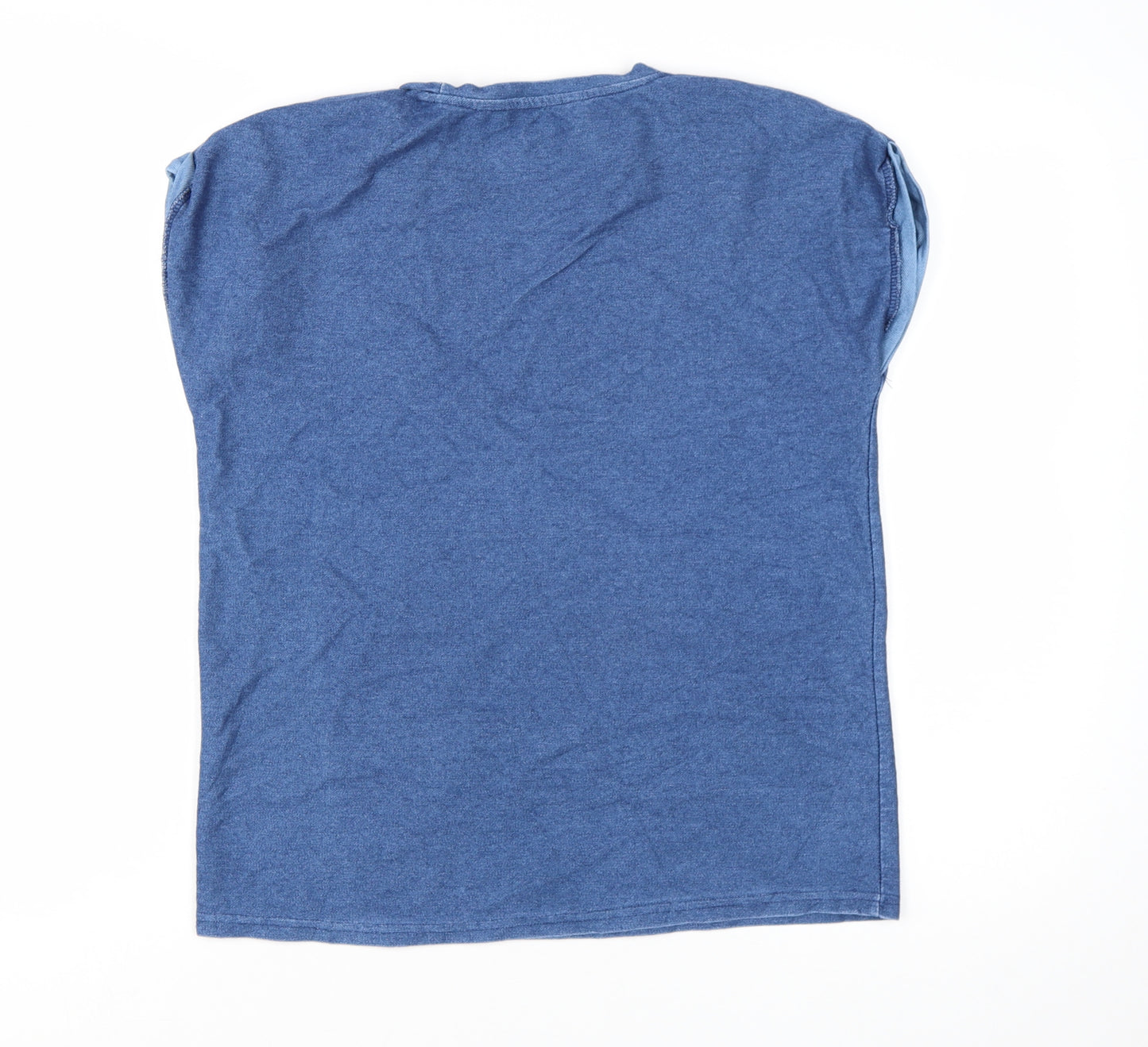 Nümph Women's Blue Basic Sleeveless Jersey T-Shirt Size M