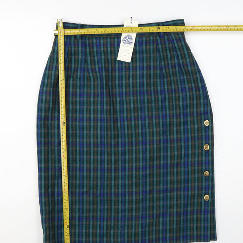 Country Casuals Women’s Multicoloured Wool Check Pencil Skirt Size 14