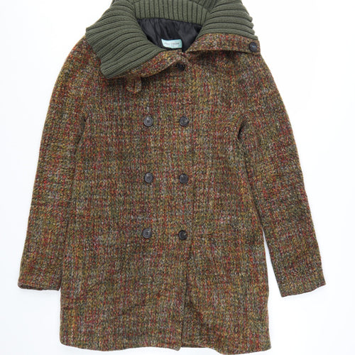 Almost Famous London Women’s Multicoloured Wool Blend Pea Coat Size 10