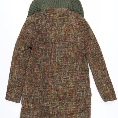 Almost Famous London Women’s Multicoloured Wool Blend Pea Coat Size 10