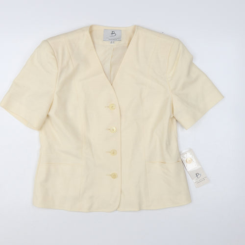 Paul Berman Womens Beige Short Sleeve Suit Jacket UK 14 Classic Fit
