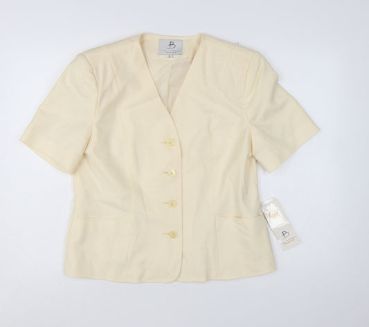 Paul Berman Womens Beige Short Sleeve Suit Jacket UK 14 Classic Fit