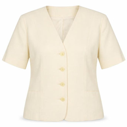 Paul Berman Womens Beige Short Sleeve Suit Jacket UK 14 Classic Fit