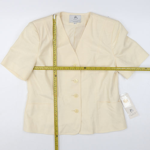 Paul Berman Womens Beige Short Sleeve Suit Jacket UK 14 Classic Fit