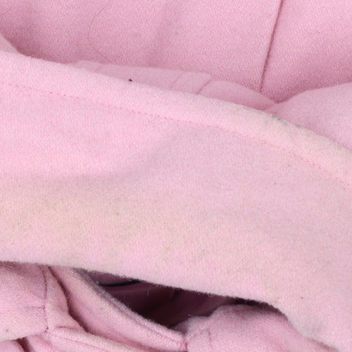 Jack Wills Women's Pink Wool Blend Mid-Length Pea Coat UK 8