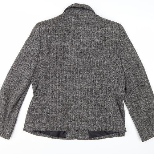 Berkertex Women's Grey Tweed Zip-Up Jacket Size 16 Lined Classic Style