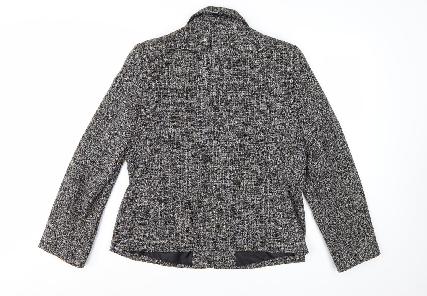 Berkertex Women's Grey Tweed Zip-Up Jacket Size 16 Lined Classic Style