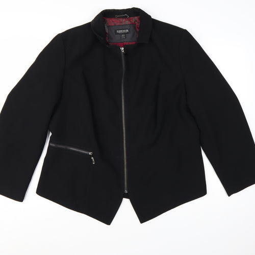 John Meyer Women's Black Plus Size 16 Lined Zip Suit Jacket