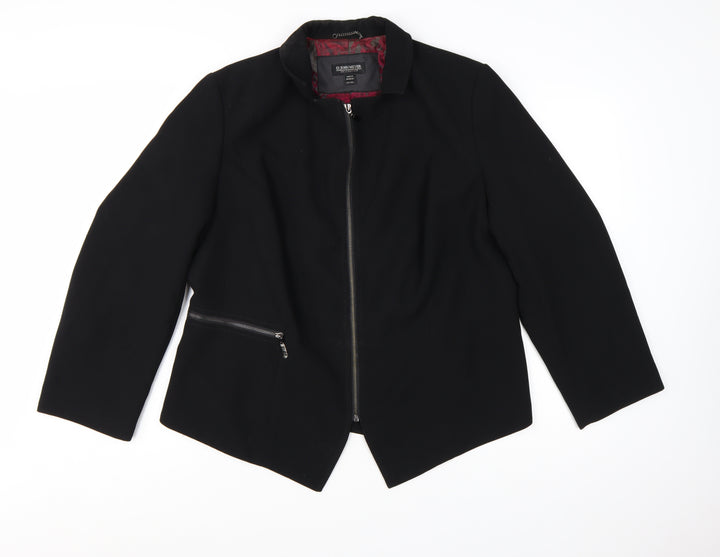 John Meyer Women's Black Plus Size 16 Lined Zip Suit Jacket
