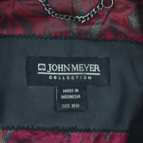 John Meyer Women's Black Plus Size 16 Lined Zip Suit Jacket