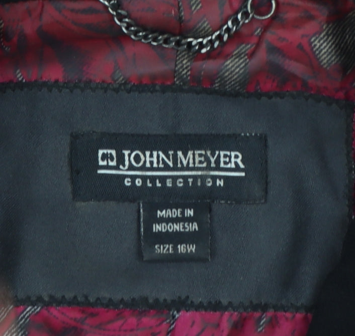 John Meyer Women's Black Plus Size 16 Lined Zip Suit Jacket