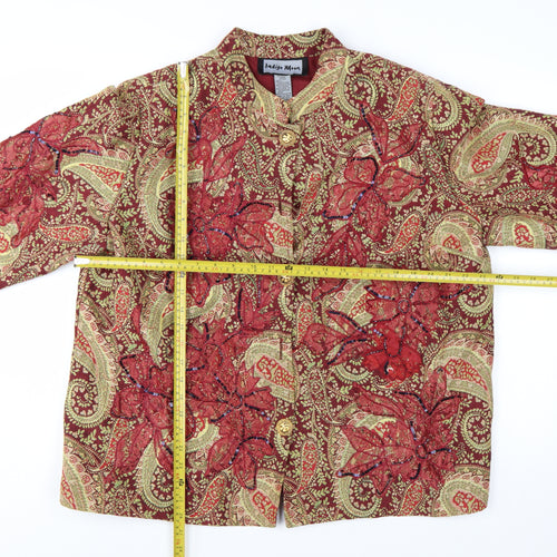 Indigo Moon Women's Red Paisley Embroidered Jacket 2XL Bohemian Style