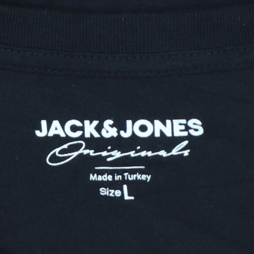 Jack & Jones Men's Black Pizza Graphic T-Shirt Size L