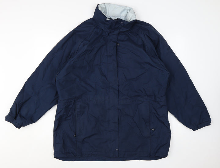 Regatta Womens Blue Waterproof Mid-Length Rain Coat Jacket UK 16