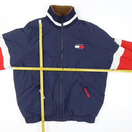 Tommy Jeans Men's Blue Bomber Jacket S Retro Lined Full Zip