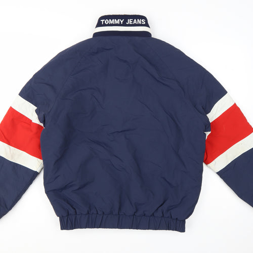 Tommy Jeans Men's Blue Bomber Jacket S Retro Lined Full Zip