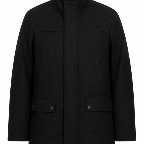 Kenneth Cole Reaction Men's Black Wool Blend Mid-Length Overcoat Size S