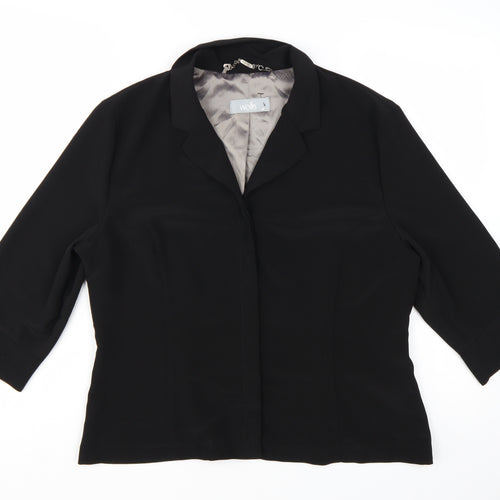 Wallis Womens Black Size 16 3/4 Sleeve Tailored Suit Jacket