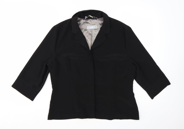 Wallis Womens Black Size 16 3/4 Sleeve Tailored Suit Jacket