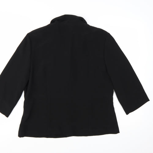 Wallis Womens Black Size 16 3/4 Sleeve Tailored Suit Jacket