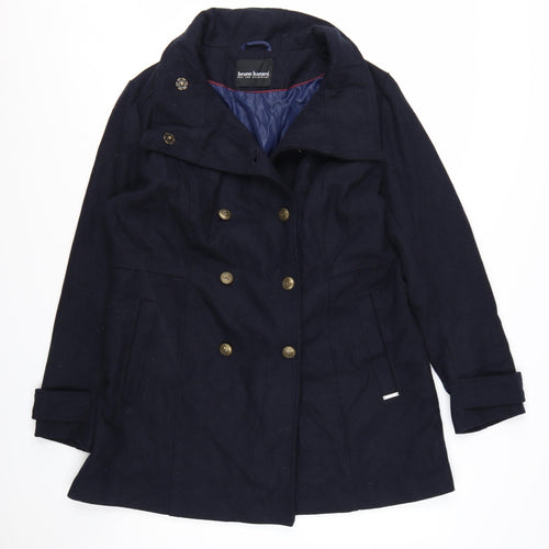 bruno banani Women's Navy Blue Wool Blend Pea Coat Size 20