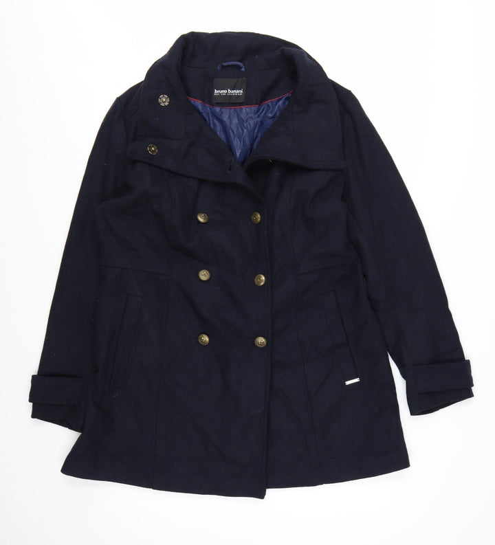 bruno banani Women's Navy Blue Wool Blend Pea Coat Size 20