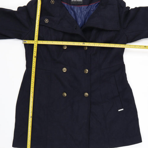 bruno banani Women's Navy Blue Wool Blend Pea Coat Size 20