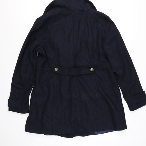bruno banani Women's Navy Blue Wool Blend Pea Coat Size 20