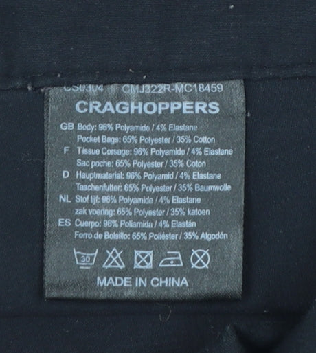 Craghoppers Men's Black 30R Cargo Trousers Polyamide Blend