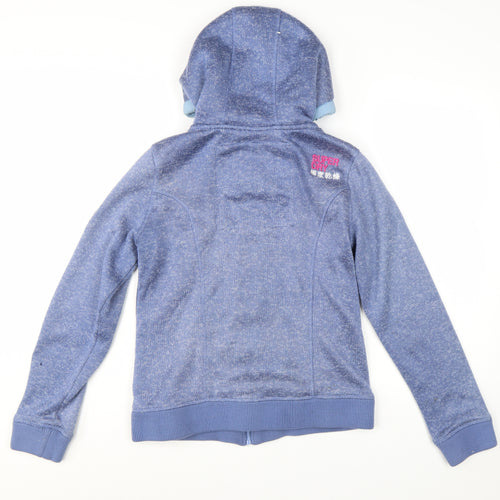 Superdry Women Blue Full Zip Hoodie Lined L Size Casual Sweatshirt