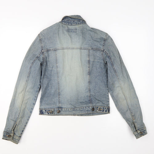 Moto Womens Blue Denim Basic Jacket Size 8