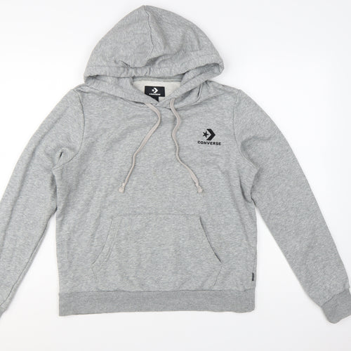Converse Womens Grey Pullover Hoodie L Cotton Blend Casual
