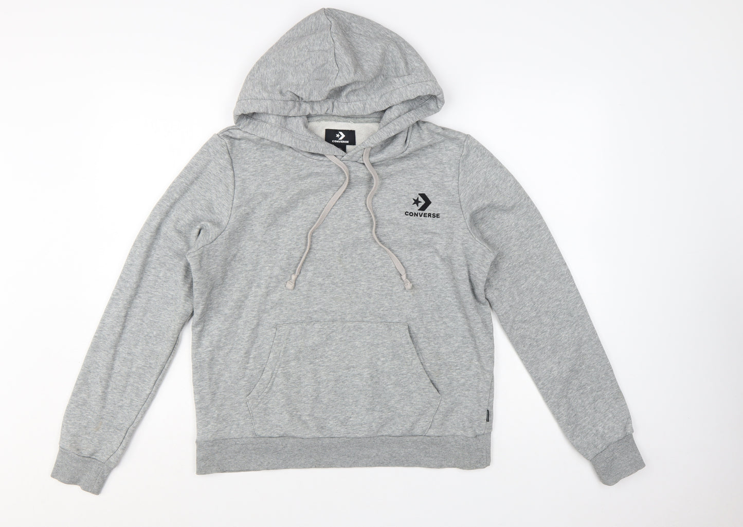 Converse Womens Grey Pullover Hoodie L Cotton Blend Casual