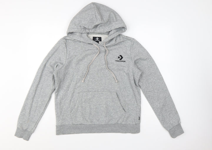 Converse Womens Grey Pullover Hoodie L Cotton Blend Casual