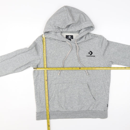 Converse Womens Grey Pullover Hoodie L Cotton Blend Casual