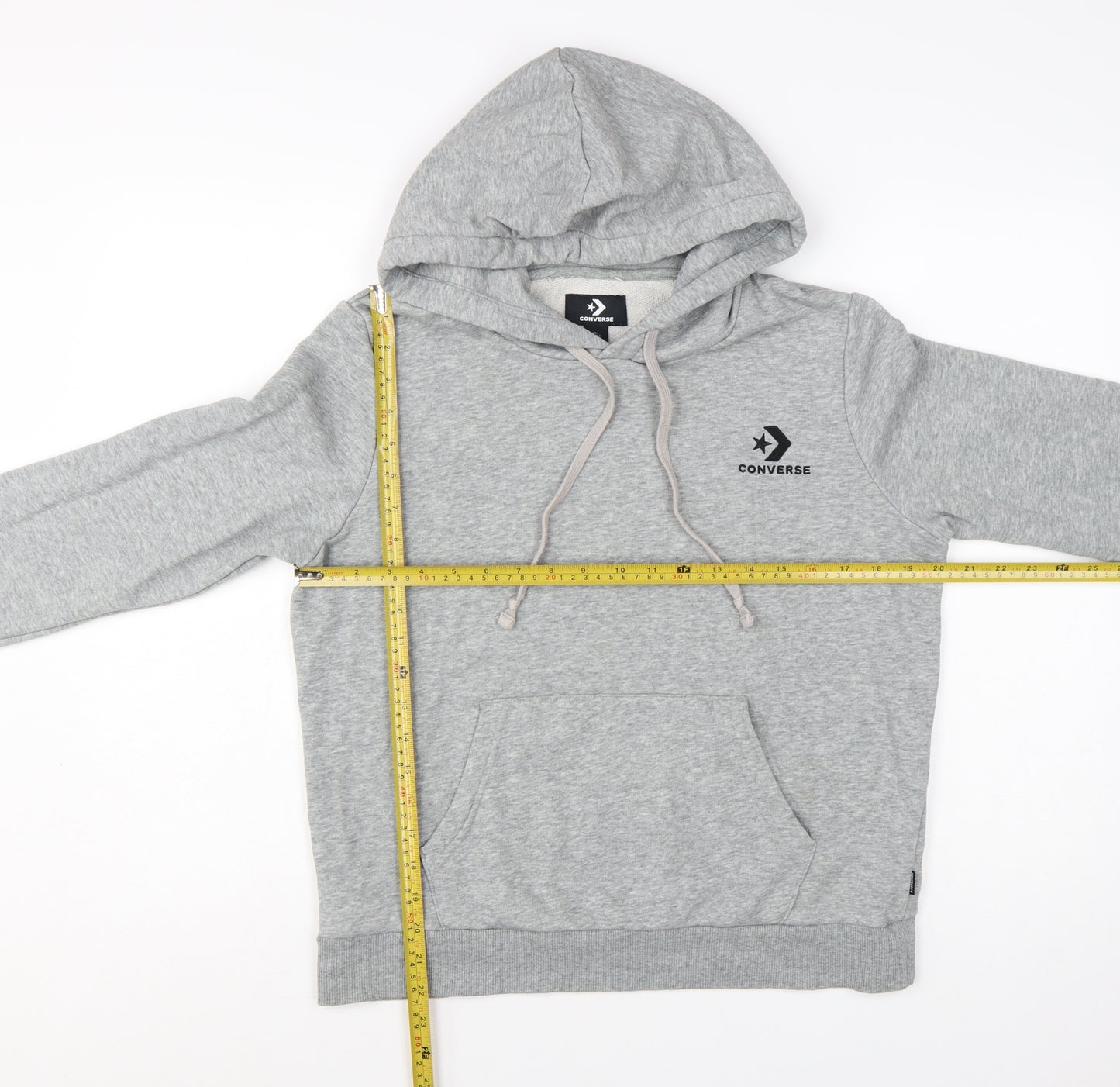 Converse Womens Grey Pullover Hoodie L Cotton Blend Casual