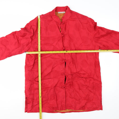 EAST Womens Red Linen Blend Kimono Jacket Size 14 Long Sleeve