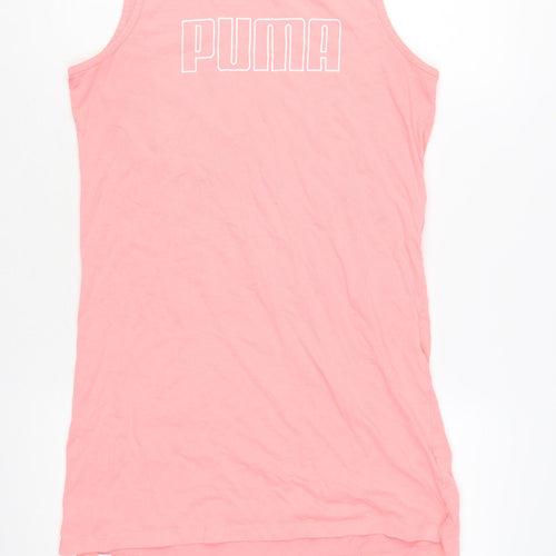 Puma Womens Pink Sleeveless Cotton Tank Top Size M