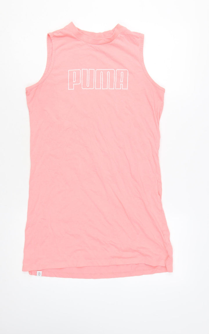 Puma Womens Pink Sleeveless Cotton Tank Top Size M