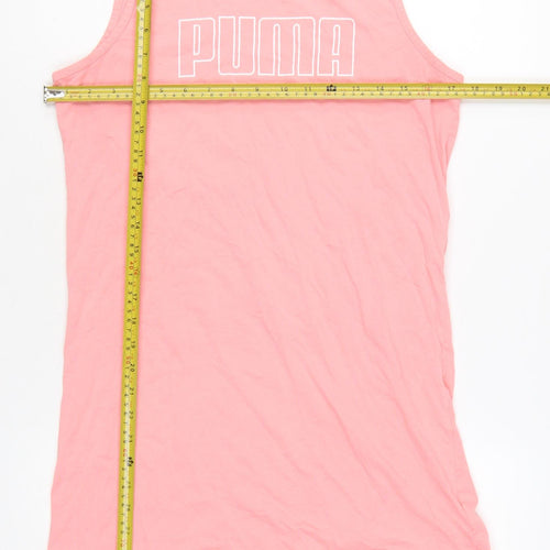 Puma Womens Pink Sleeveless Cotton Tank Top Size M