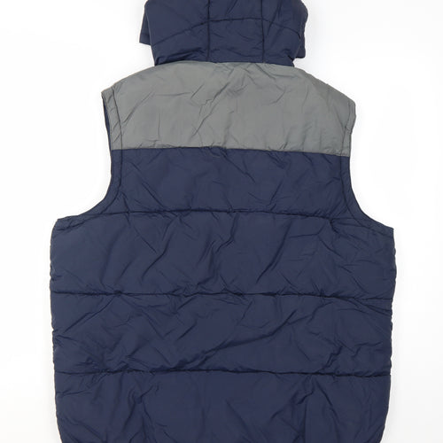 SWFC Mens Blue L Hooded Puffer Waistcoat Gilet Football Jacket