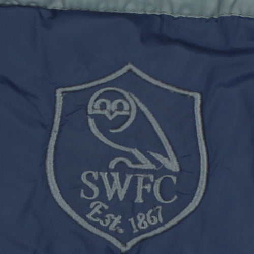SWFC Mens Blue L Hooded Puffer Waistcoat Gilet Football Jacket