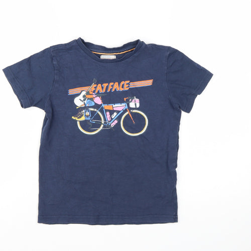 FatFace Boys Blue Cotton Graphic Bicycle T-Shirt 7-8 Years
