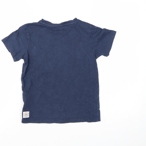 FatFace Boys Blue Cotton Graphic Bicycle T-Shirt 7-8 Years