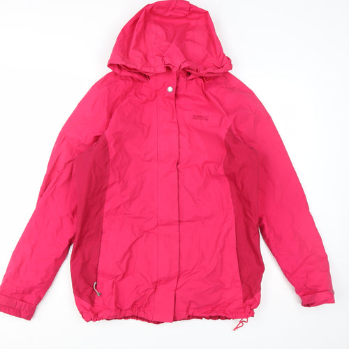 Regatta Women’s Pink Waterproof Hooded Rain Coat Jacket UK 14