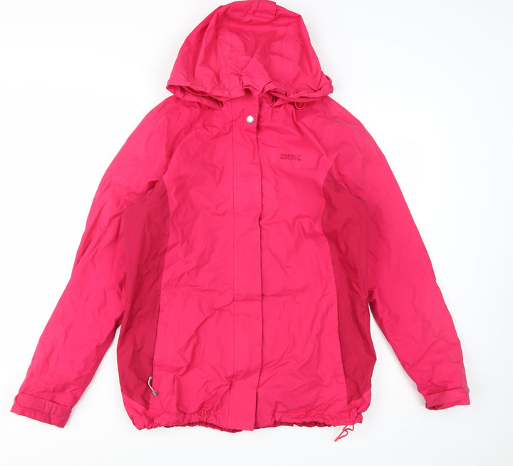 Regatta Women’s Pink Waterproof Hooded Rain Coat Jacket UK 14