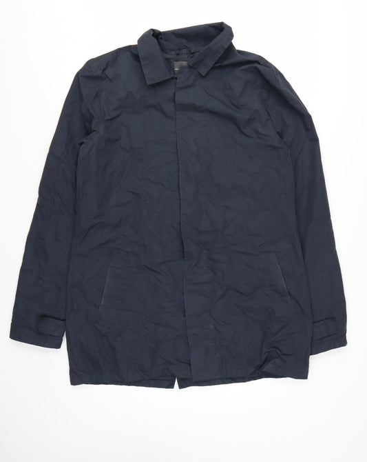 French Connection Men's Blue L Mid-Length Overcoat Jacket